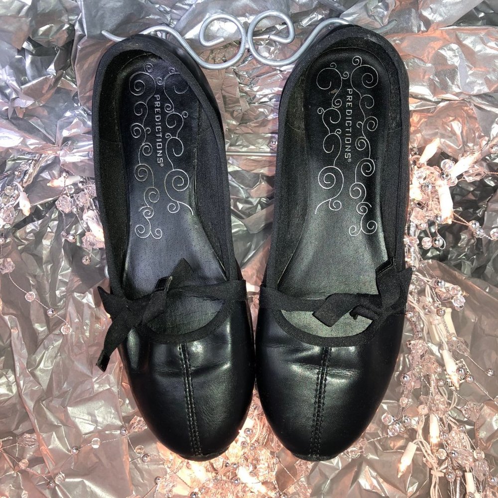 Predictions Black Faux Leather Ballerina Flats